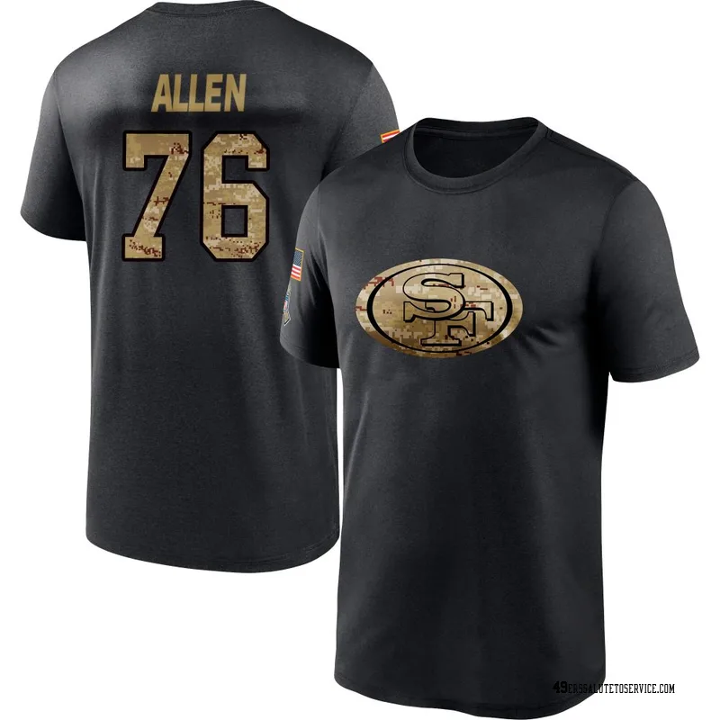 Youth Jaylon Allen San Francisco 49ers Black 2020 Salute To Service Performance T-Shirt