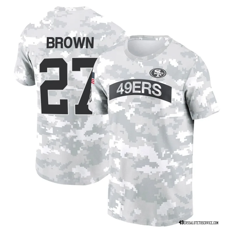 Youth Ji'Ayir Brown San Francisco 49ers Camo Arctic 2024 Salute to Service Performance T-Shirt