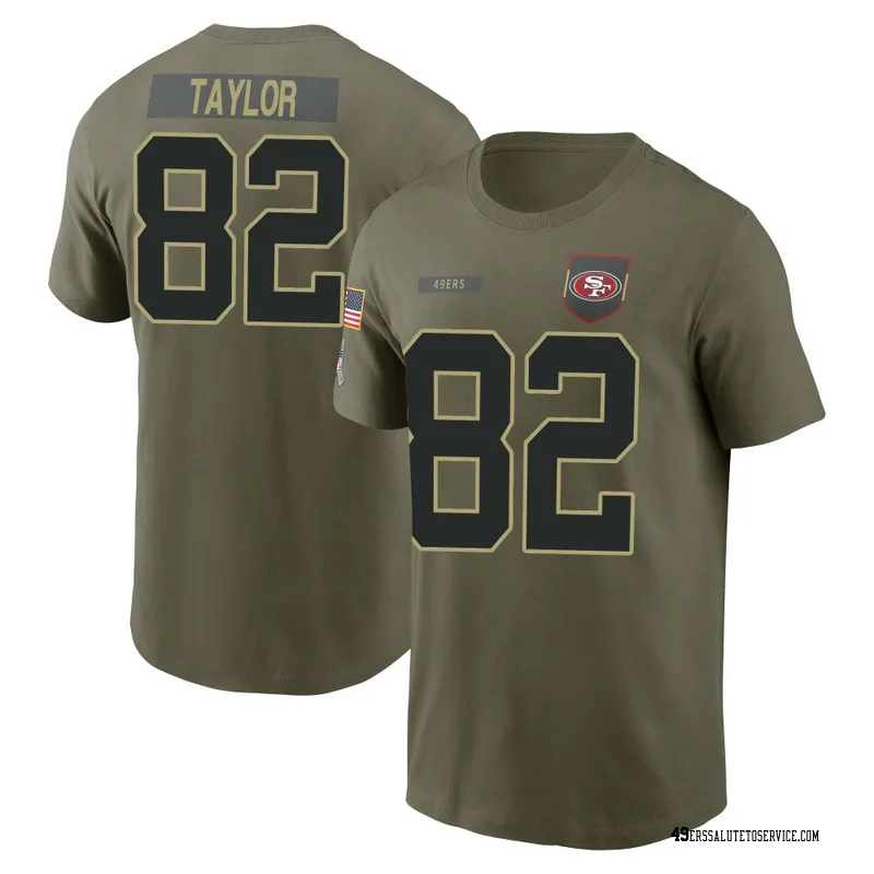 Youth John Taylor San Francisco 49ers Olive 2025 Salute to Service Name & Number T-Shirt