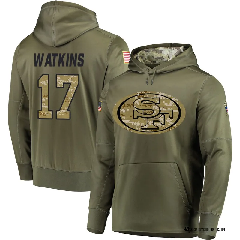 Youth Jordan Watkins San Francisco 49ers Olive Salute to Service Pullover Hoodie