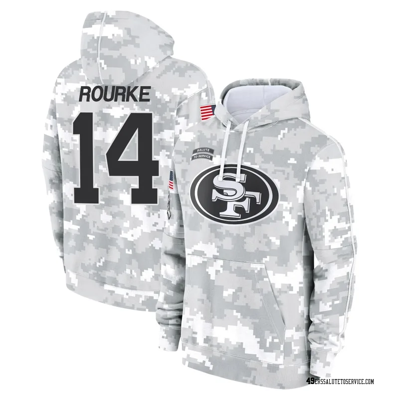 Youth Kurtis Rourke San Francisco 49ers Camo Arctic 2024 Salute to Service Club Fleece Pullover Hoodie