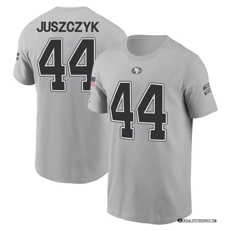 Youth Kyle Juszczyk San Francisco 49ers Gray 2024 Salute to Service Name & Number T-Shirt