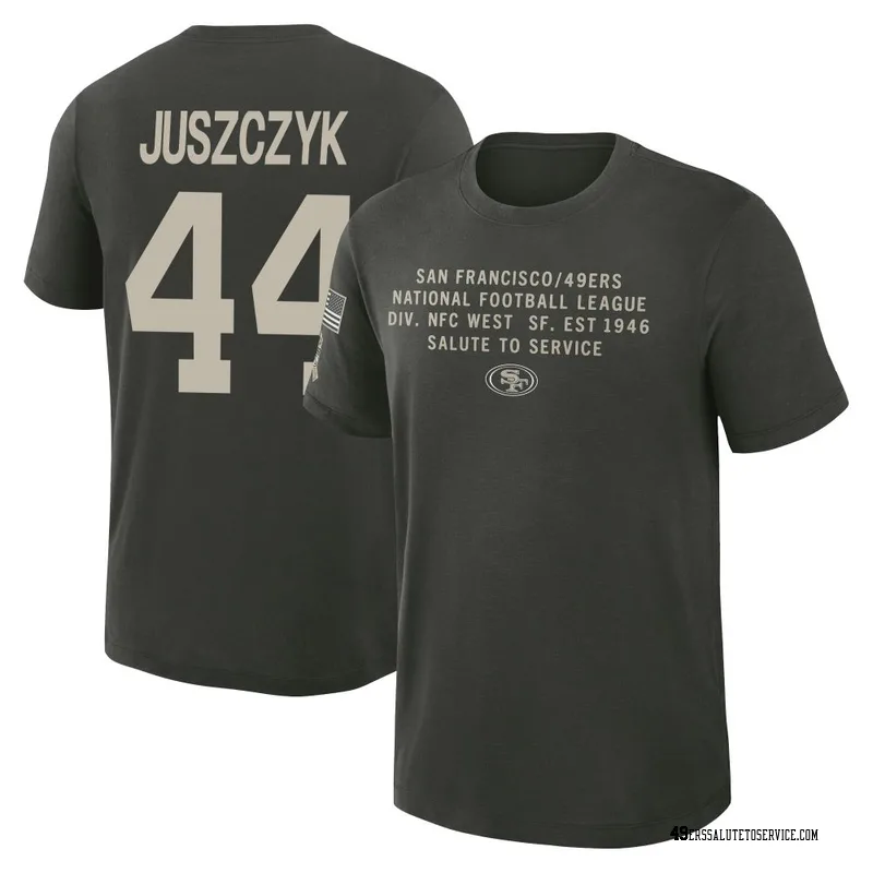 Youth Kyle Juszczyk San Francisco 49ers Green Dark/ 2025 Salute to Service Sideline Slub T-Shirt