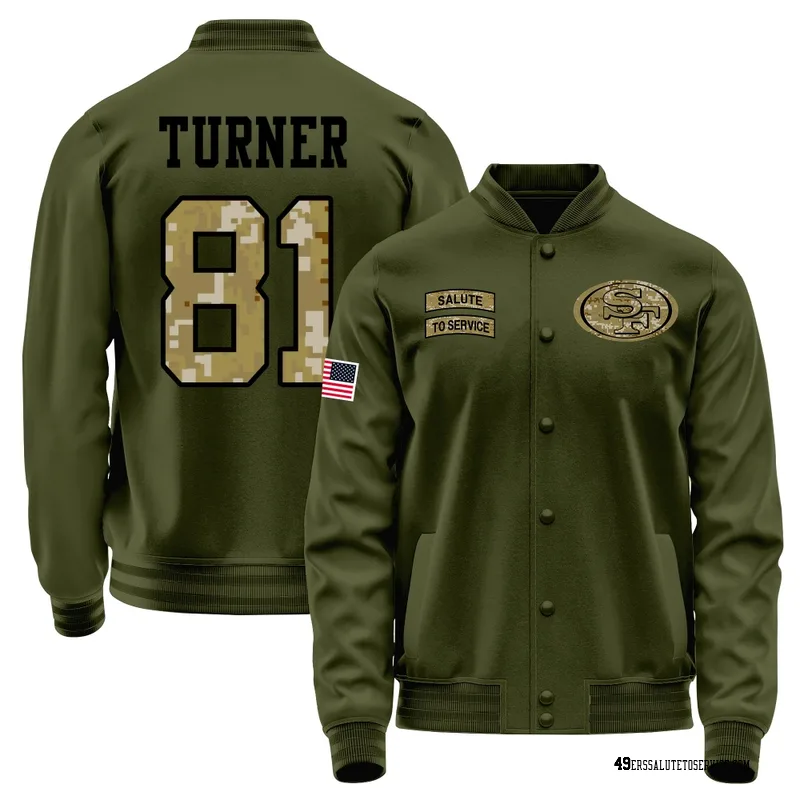 Youth Malik Turner San Francisco 49ers Olive Salute to Service Sideline Performance Jacket