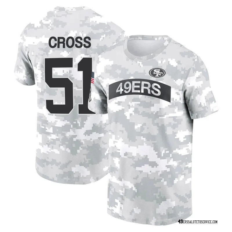 Youth Randy Cross San Francisco 49ers Camo Arctic 2024 Salute to Service Performance T-Shirt
