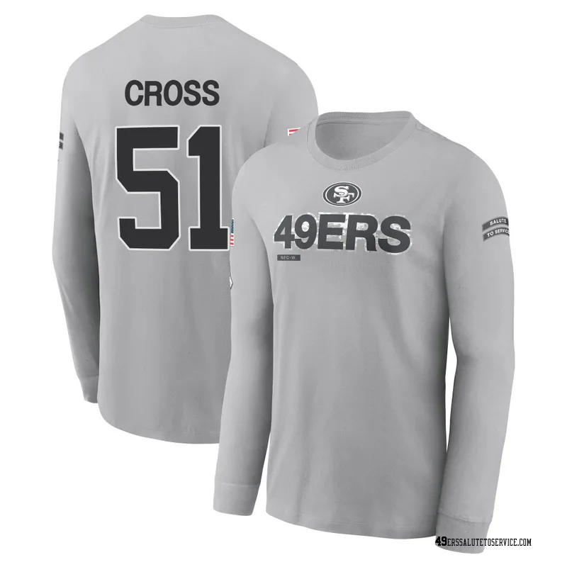 Youth Randy Cross San Francisco 49ers Gray 2024 Salute to Service Long Sleeve T-Shirt