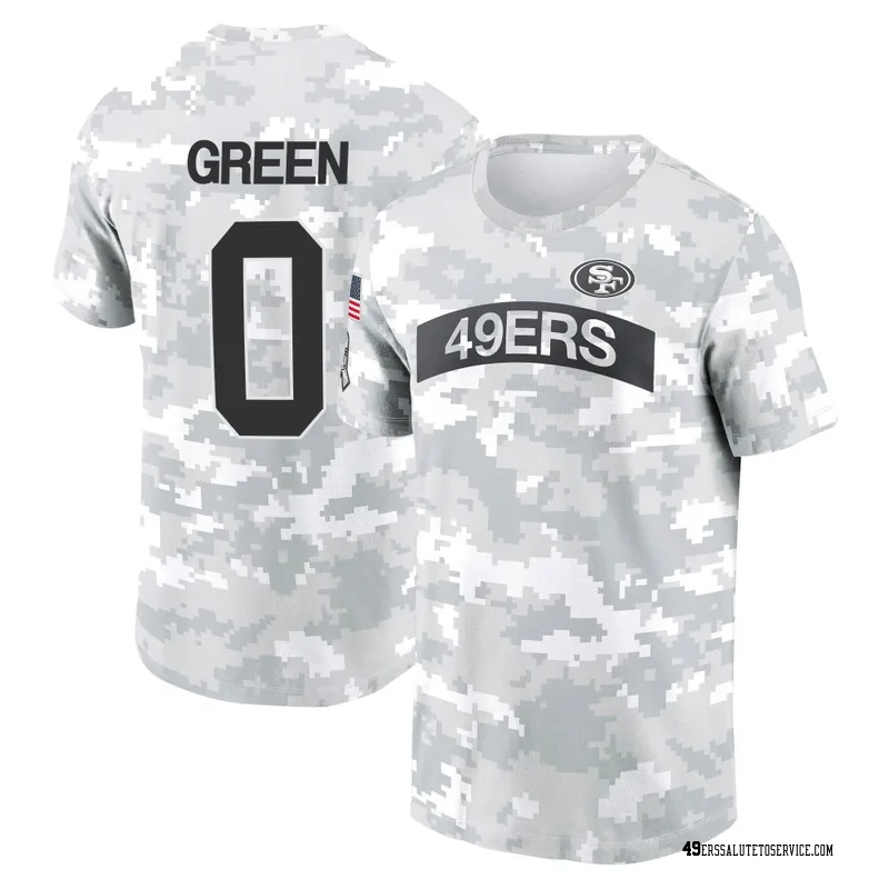 Youth Renardo Green San Francisco 49ers Camo Arctic 2024 Salute to Service Performance T-Shirt