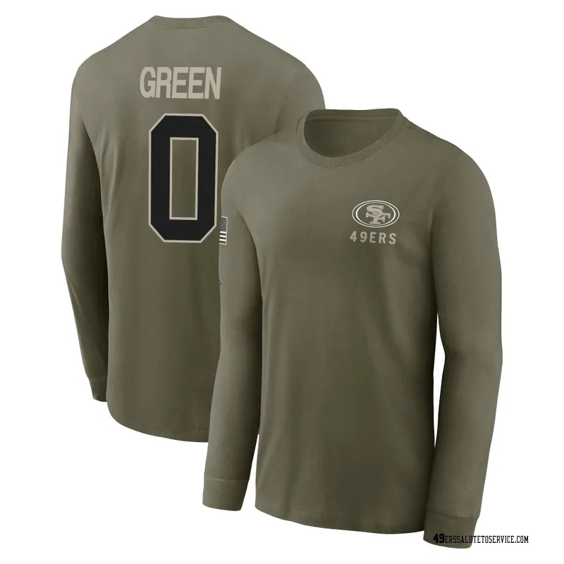 Youth Renardo Green San Francisco 49ers Olive 2025 Salute to Service Sideline Long Sleeve T-Shirt