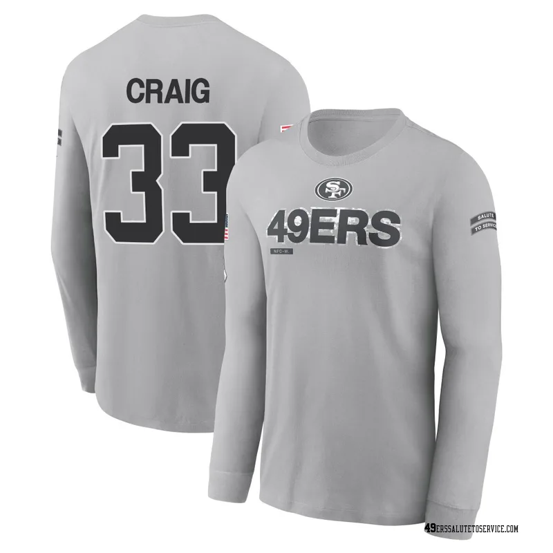 Youth Roger Craig San Francisco 49ers Gray 2024 Salute to Service Long Sleeve T-Shirt
