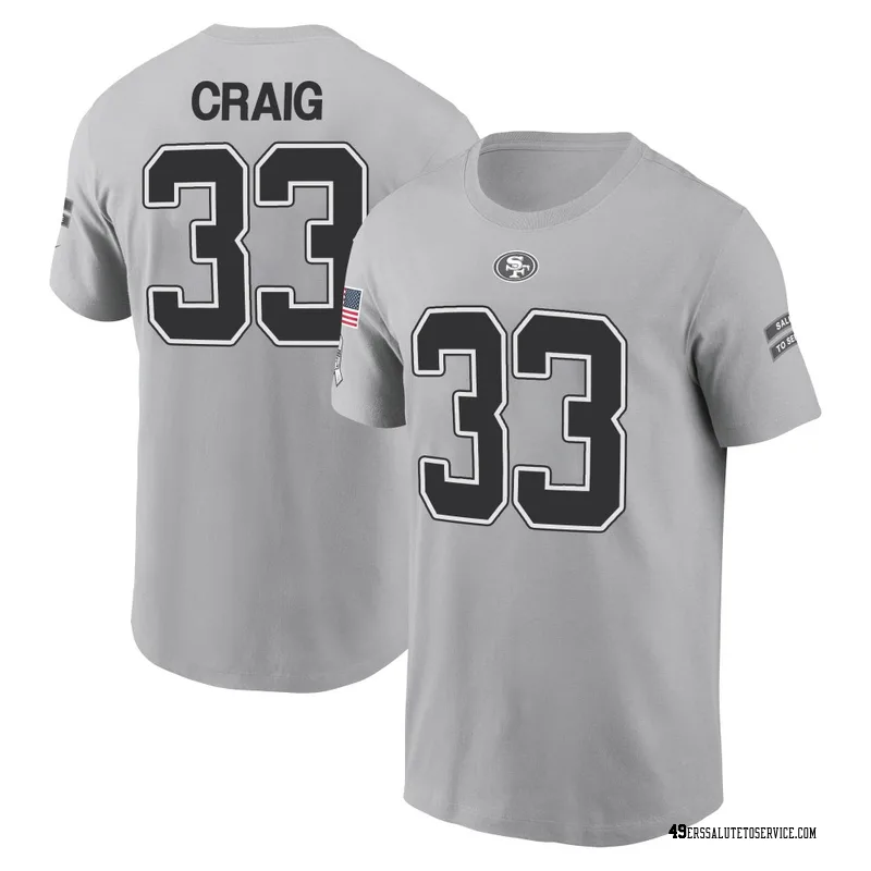 Youth Roger Craig San Francisco 49ers Gray 2024 Salute to Service Name & Number T-Shirt