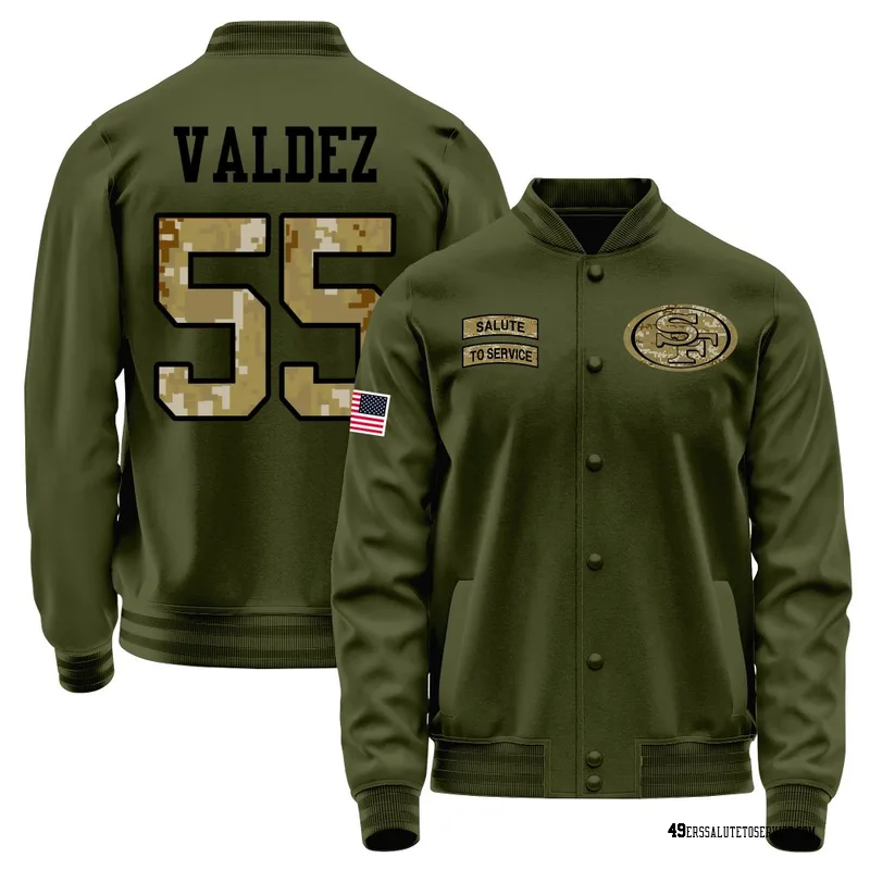 Youth Sebastian Valdez San Francisco 49ers Olive Salute to Service Sideline Performance Jacket