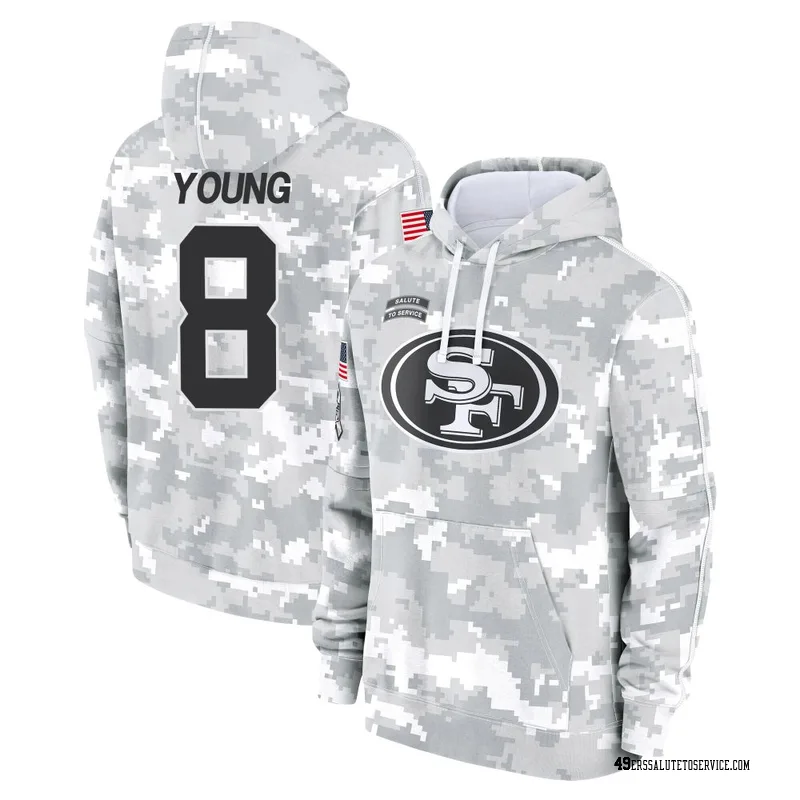 Youth Steve Young San Francisco 49ers Camo Arctic 2024 Salute to Service Club Fleece Pullover Hoodie