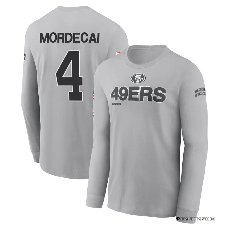 Youth Tanner Mordecai San Francisco 49ers Gray 2024 Salute to Service Long Sleeve T-Shirt
