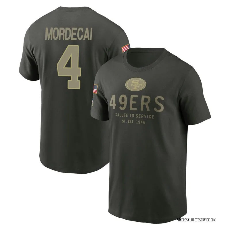 Youth Tanner Mordecai San Francisco 49ers Green Forest/ 2025 Salute to Service Sideline Primary Edge T-Shirt