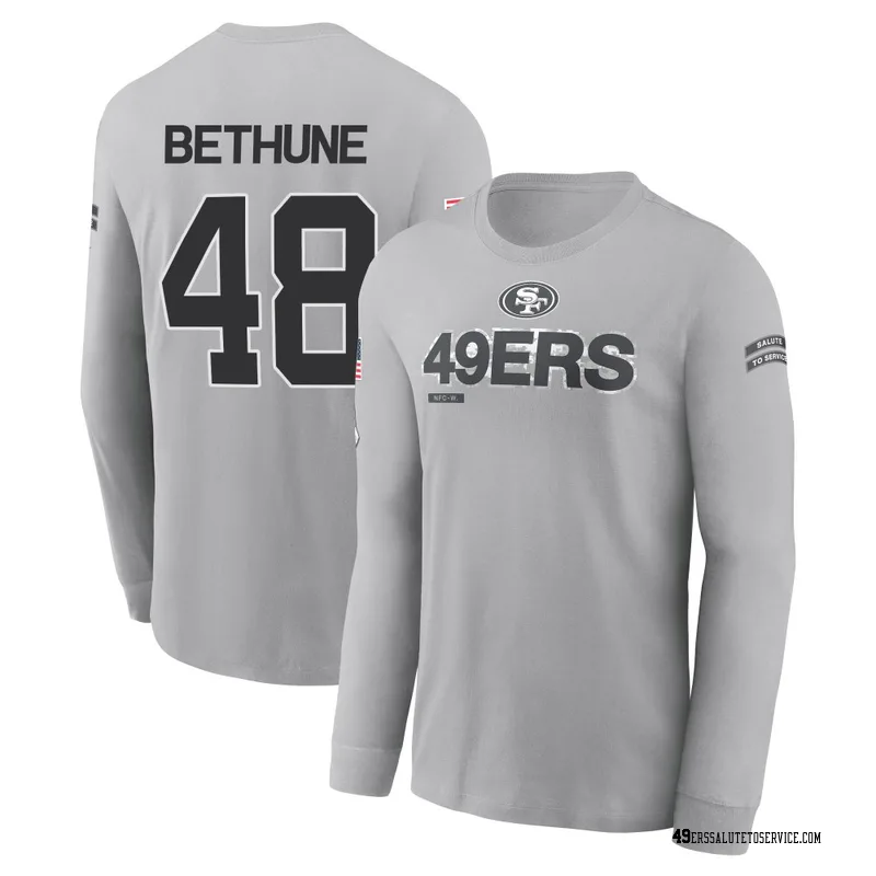 Youth Tatum Bethune San Francisco 49ers Gray 2024 Salute to Service Long Sleeve T-Shirt