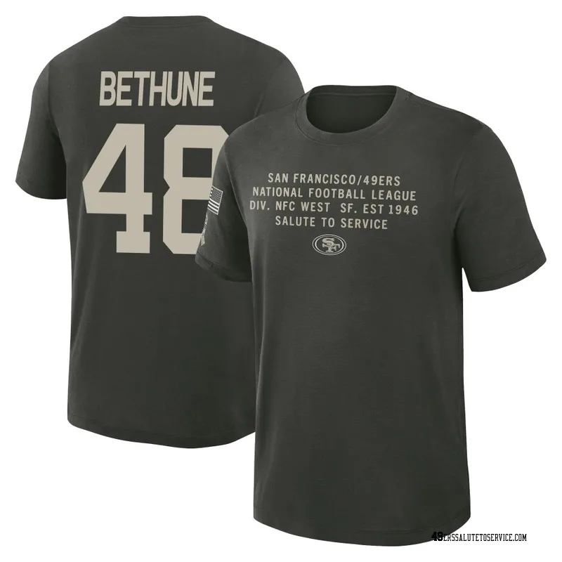 Youth Tatum Bethune San Francisco 49ers Green Dark/ 2025 Salute to Service Sideline Slub T-Shirt