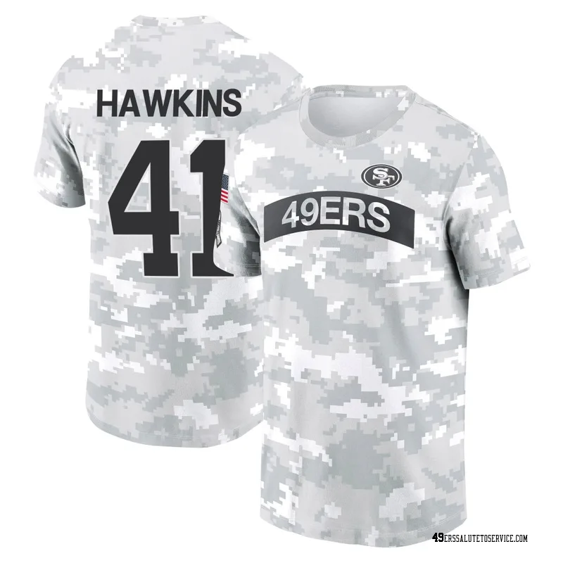 Youth Tayler Hawkins San Francisco 49ers Camo Arctic 2024 Salute to Service Performance T-Shirt