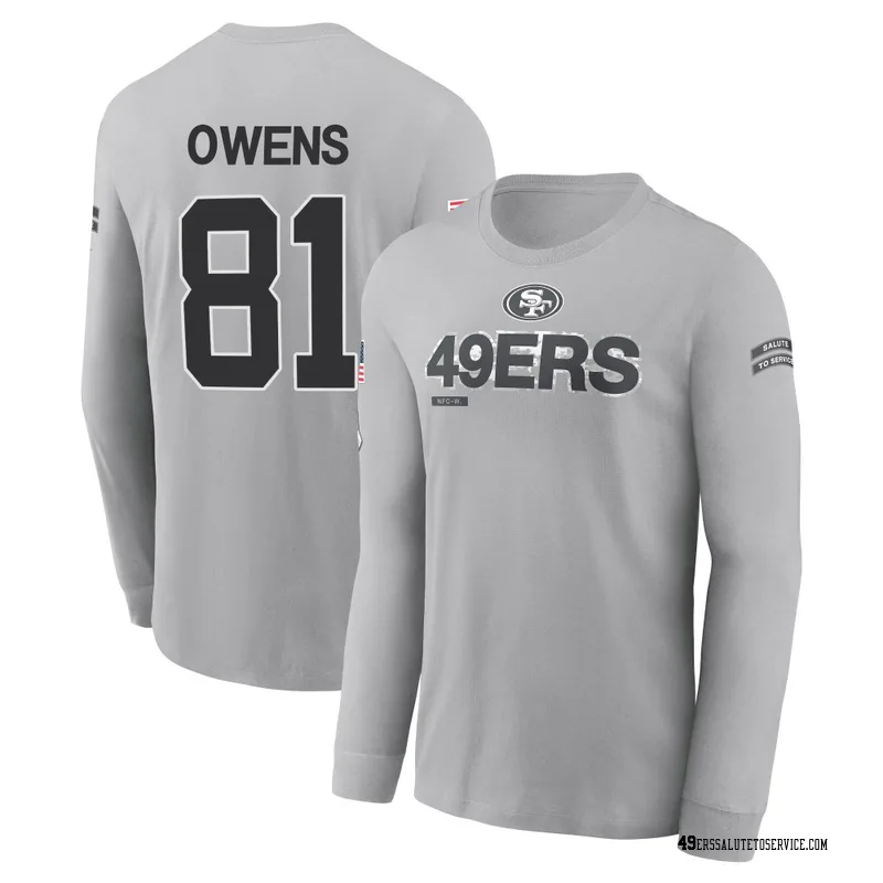 Youth Terrell Owens San Francisco 49ers Gray 2024 Salute to Service Long Sleeve T-Shirt