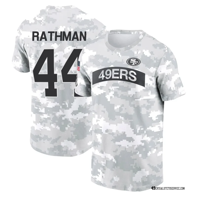 Youth Tom Rathman San Francisco 49ers Camo Arctic 2024 Salute to Service Performance T-Shirt