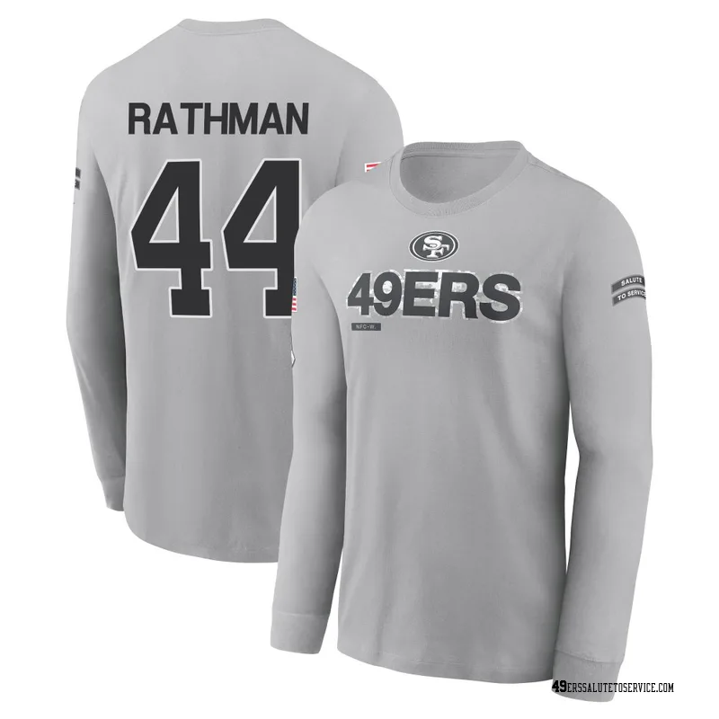 Youth Tom Rathman San Francisco 49ers Gray 2024 Salute to Service Long Sleeve T-Shirt