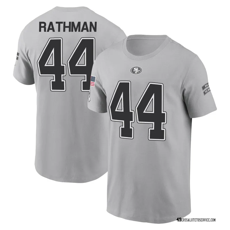 Youth Tom Rathman San Francisco 49ers Gray 2024 Salute to Service Name & Number T-Shirt