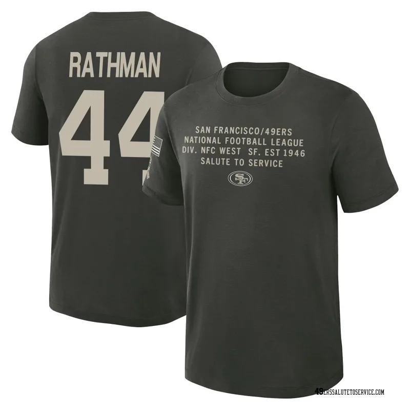 Youth Tom Rathman San Francisco 49ers Green Dark/ 2025 Salute to Service Sideline Slub T-Shirt