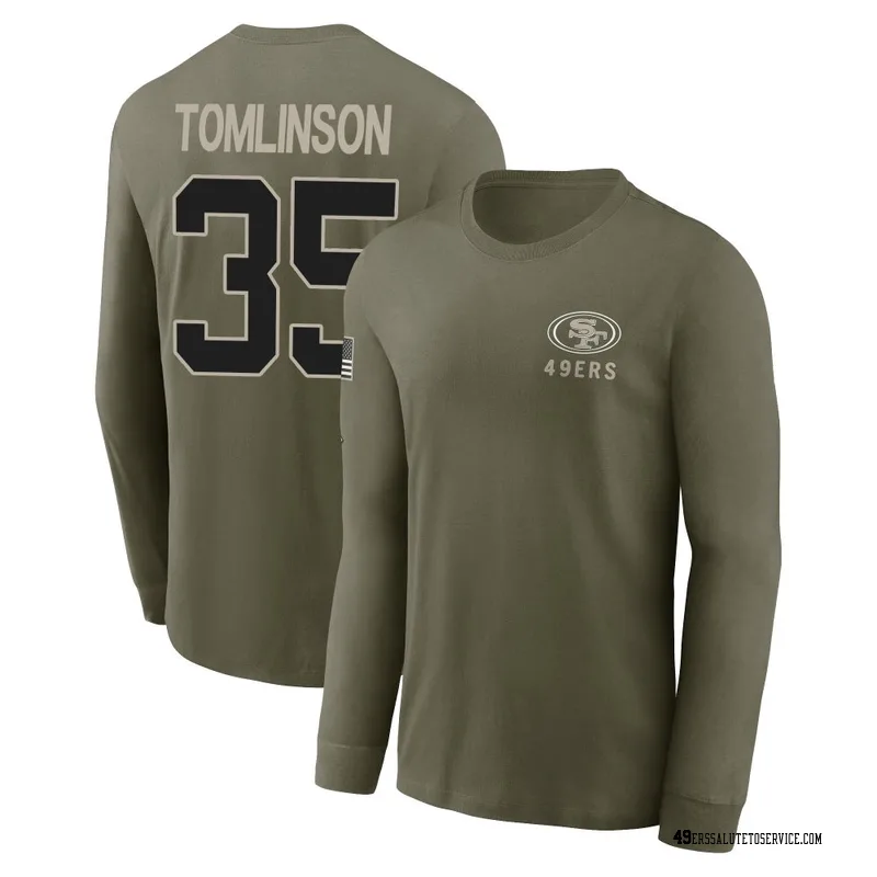 Youth Tre Tomlinson San Francisco 49ers Olive 2025 Salute to Service Sideline Long Sleeve T-Shirt