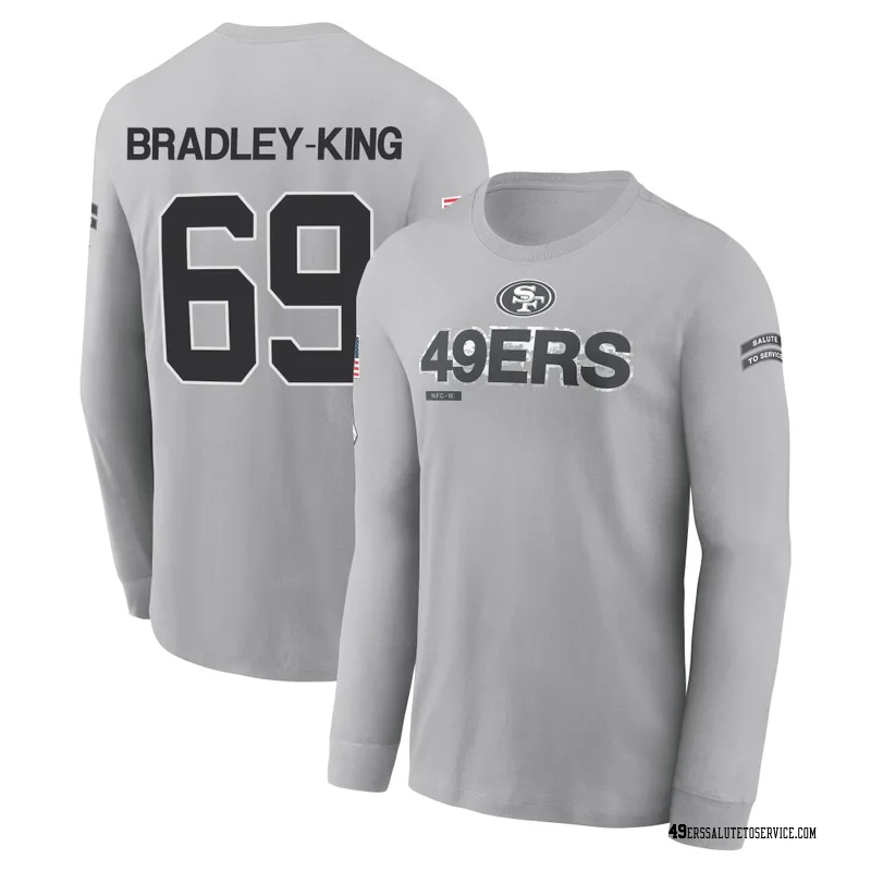 Youth William Bradley-King San Francisco 49ers Gray 2024 Salute to Service Long Sleeve T-Shirt