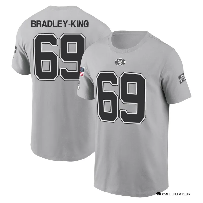 Youth William Bradley-King San Francisco 49ers Gray 2024 Salute to Service Name & Number T-Shirt