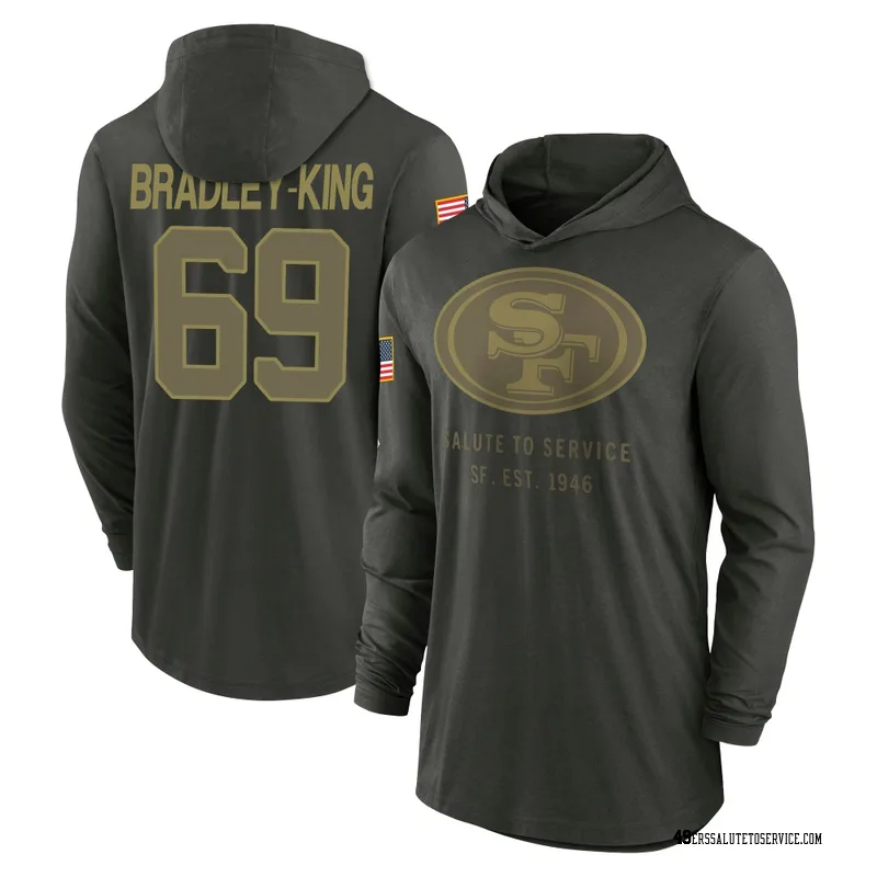 Youth William Bradley-King San Francisco 49ers Green Forest/ 2025 Salute to Service Sideline Lightweight Hooded Pullover Long Sl