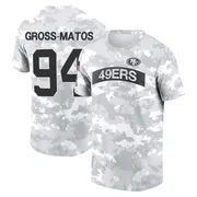 Youth Yetur Gross-Matos San Francisco 49ers Camo Arctic 2024 Salute to Service Performance T-Shirt