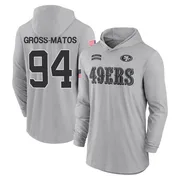Youth Yetur Gross-Matos San Francisco 49ers Gray 2024 Salute to Service Lightweight Performance Long Sleeve Hooded T-Shirt