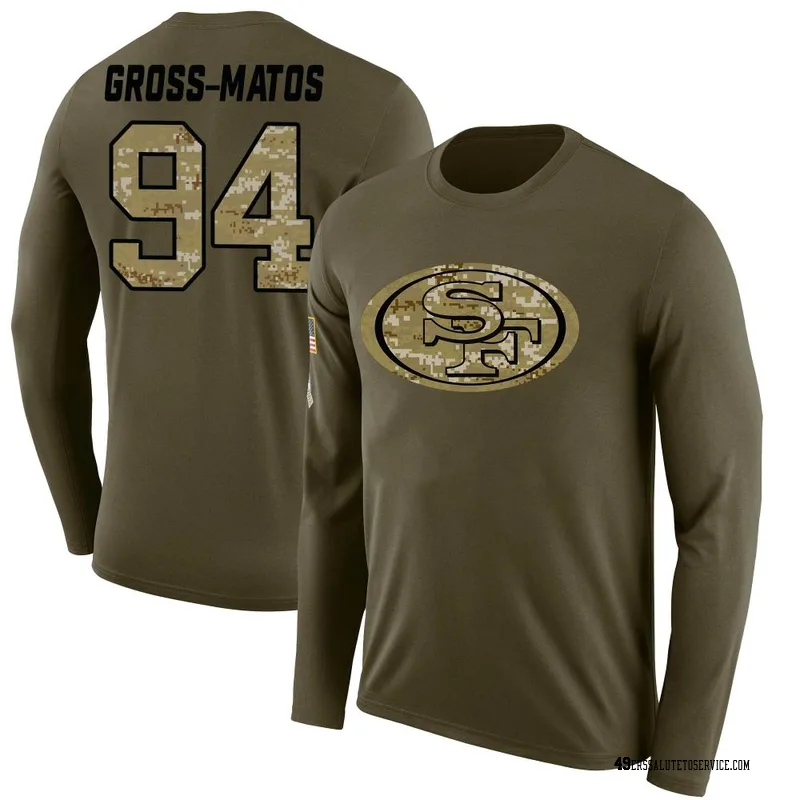 Youth Yetur Gross-Matos San Francisco 49ers Legend Olive Salute to Service Sideline Long Sleeve T-Shirt