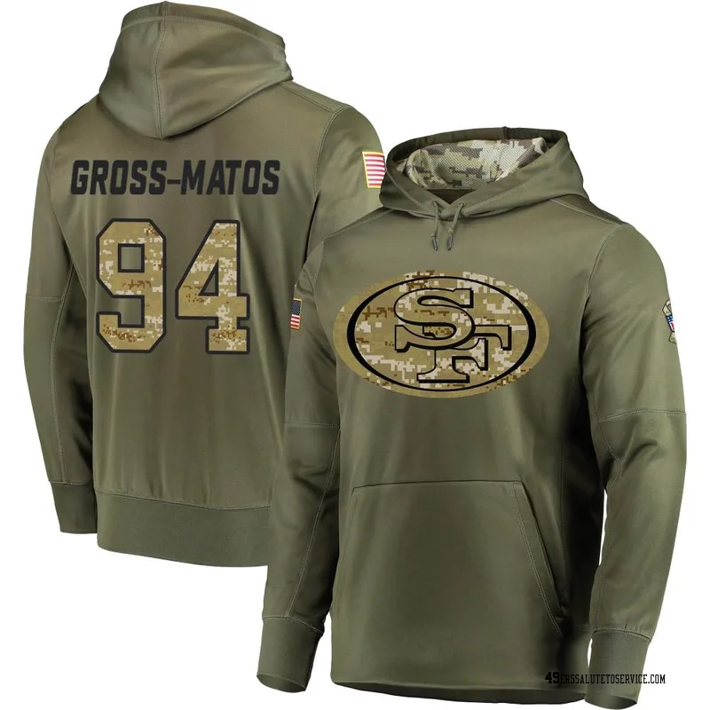 Youth Yetur Gross-Matos San Francisco 49ers Olive Salute to Service Pullover Hoodie